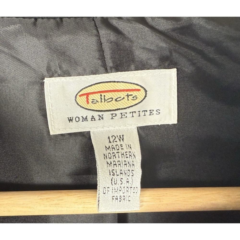 Vintage Talbots Jacket Blazer Black Button Up‎ Pockets Lined Womens Sz 12 Petite - Picture 4 of 8